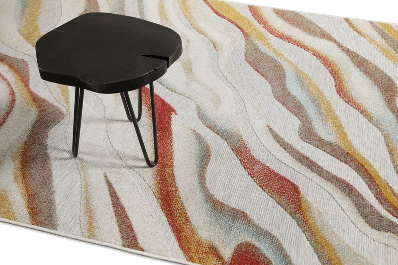 In & Outdoorteppich Beige Bunt "Creek" WECONhome