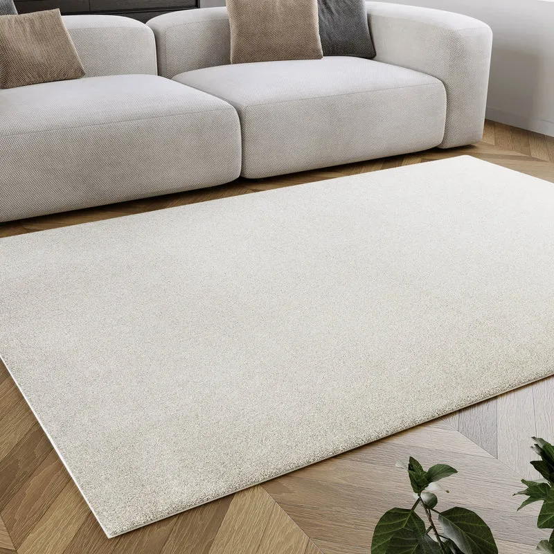 Kurzflorteppich Creme Weiß "Manta" Homie Living