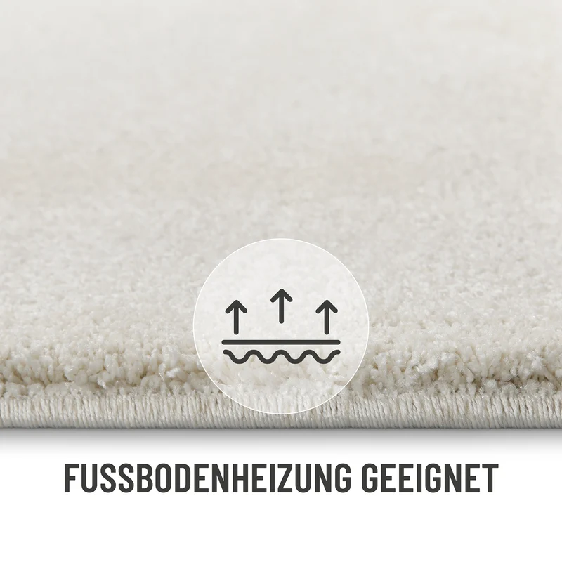 Kurzflorteppich Creme Weiß "Manta" Homie Living