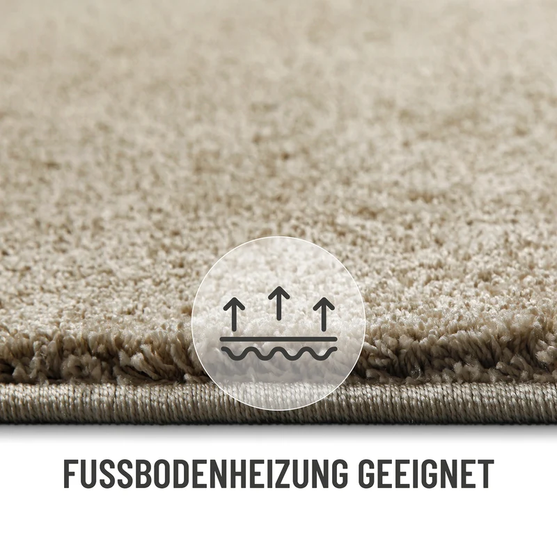 Kurzflorteppich Sand Beige "Manta" Homie Living