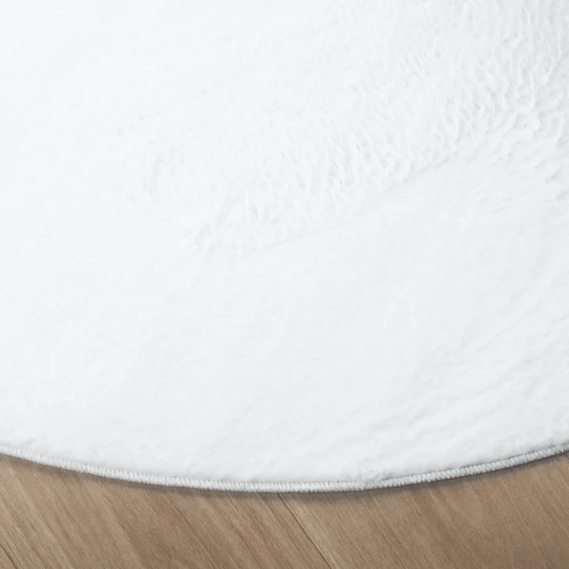 Flauschiger Teppich Rund - Cozy Weiß