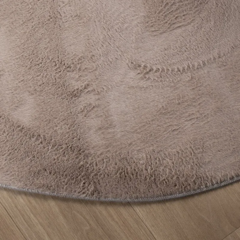 Flauschiger Teppich Rund - Cozy Taupe