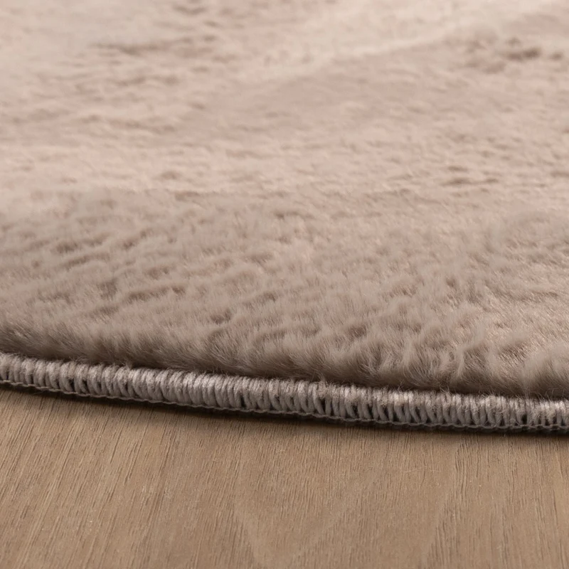 Flauschiger Teppich Rund - Cozy Taupe