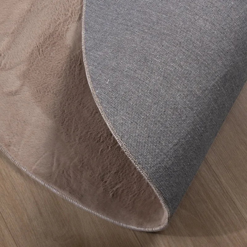 Flauschiger Teppich Rund - Cozy Taupe