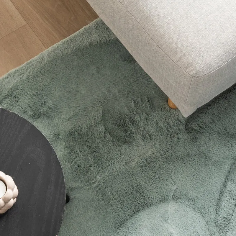 Flauschiger Teppich Rund - Cozy Grün