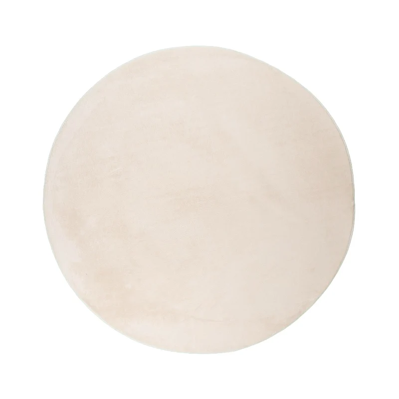 Flauschiger Teppich Rund - Cozy Creme