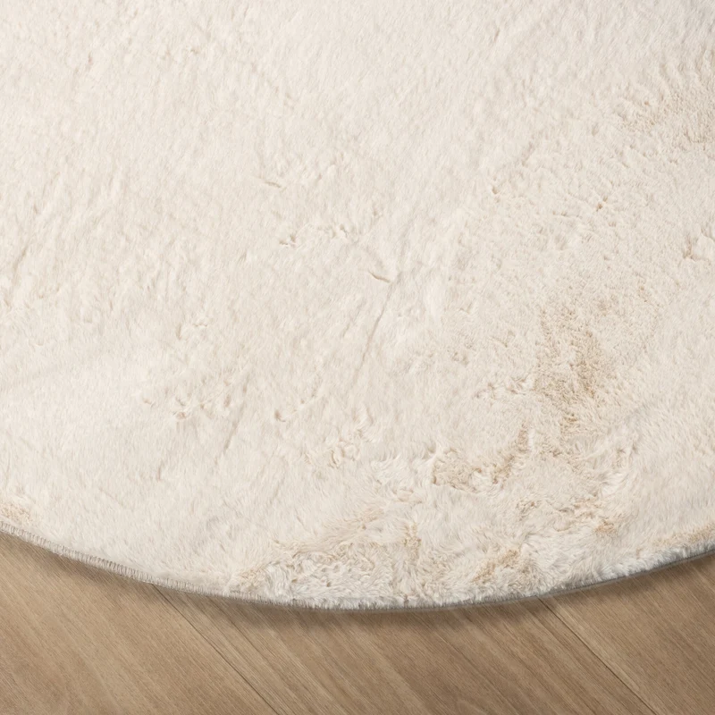 Flauschiger Teppich Rund - Cozy Creme