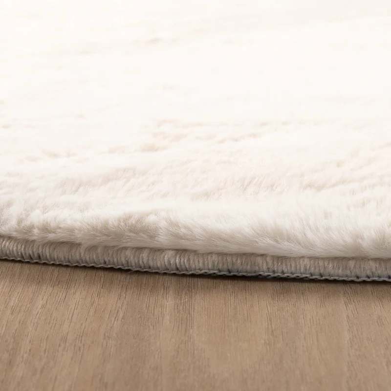 Flauschiger Teppich Rund - Cozy Creme