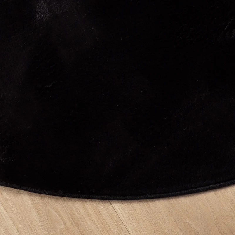 Flauschiger Teppich Rund - Cozy Schwarz