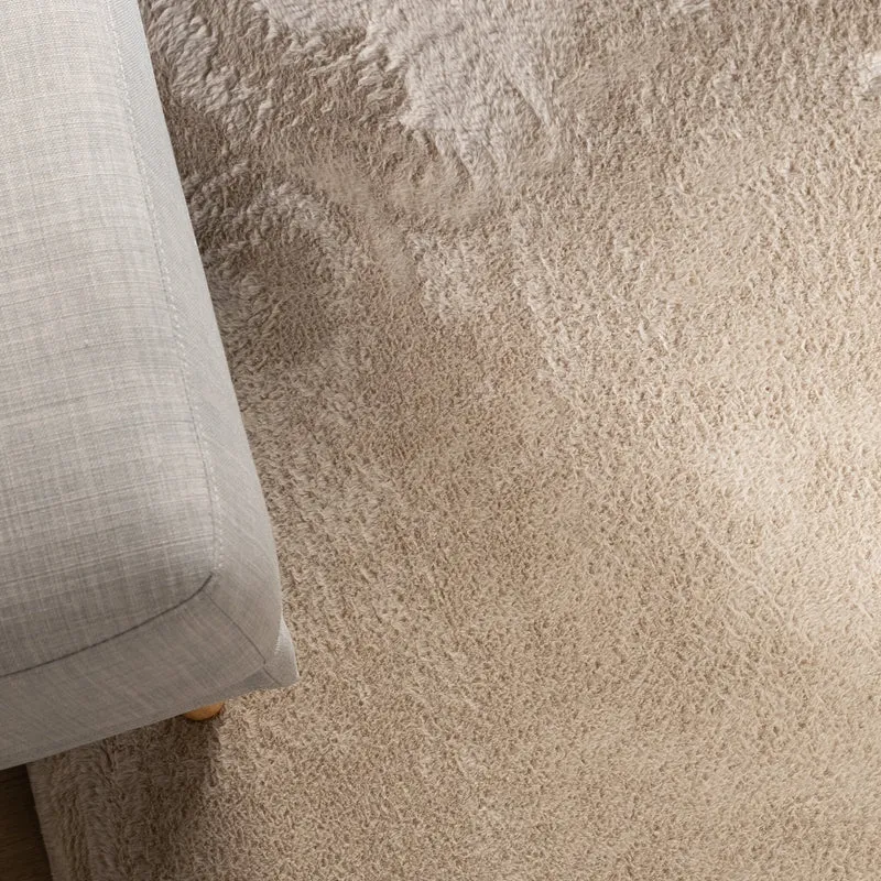Flauschiger Teppich Rund - Cozy Beige