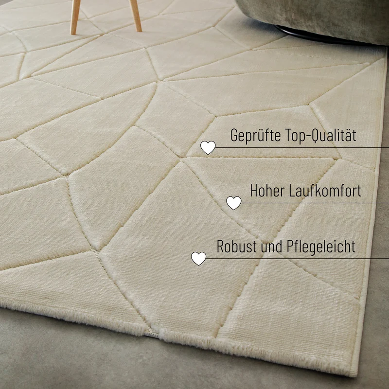 Kurzflorteppich Sand Beige "Unplugged" WECONhome