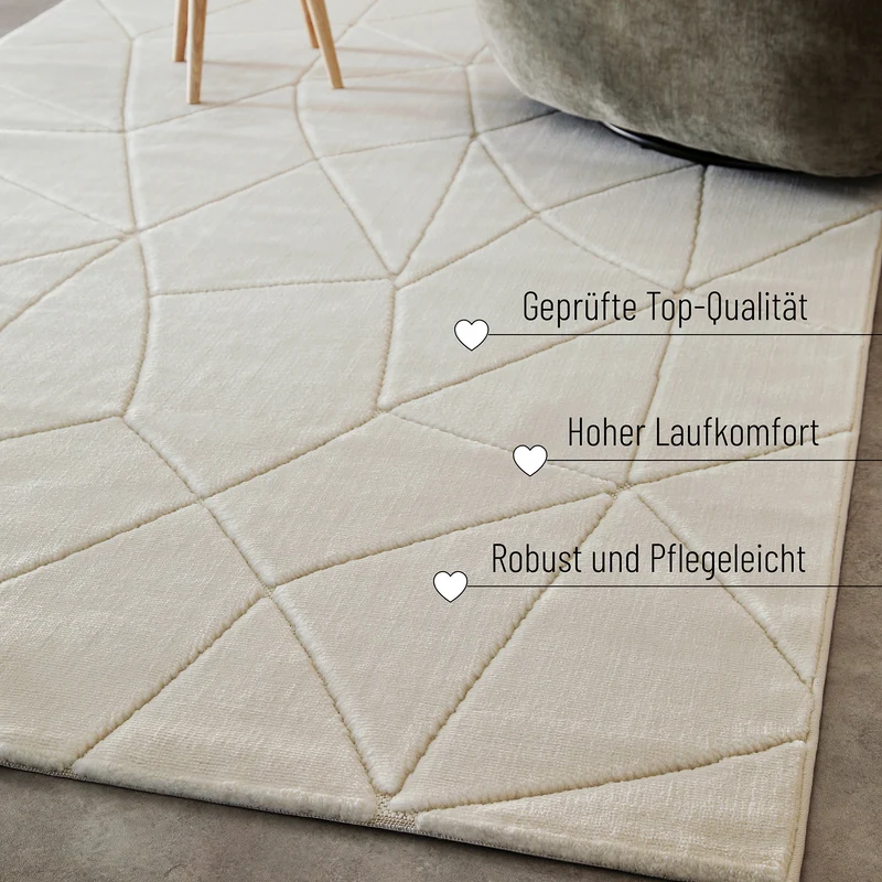 Kurzflorteppich Creme Weiß "Unplugged" WECONhome