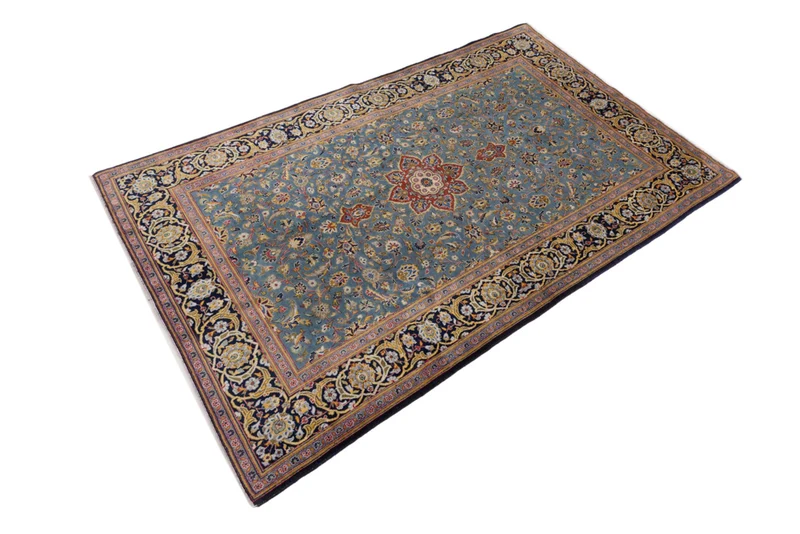 Perserteppich - Keshan - 135 x 205 cm - hellblau