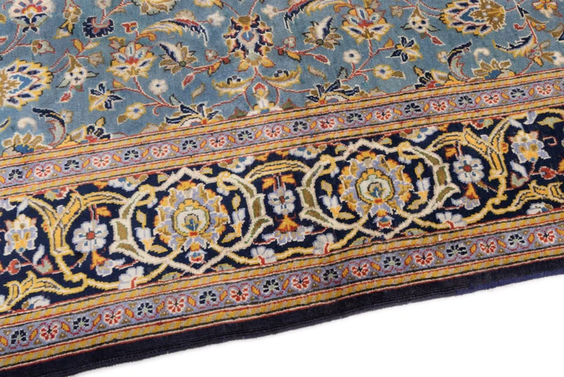 Perserteppich - Keshan - 135 x 205 cm - hellblau