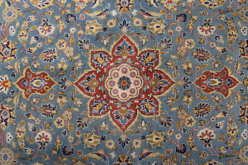 Perserteppich - Keshan - 135 x 205 cm - hellblau