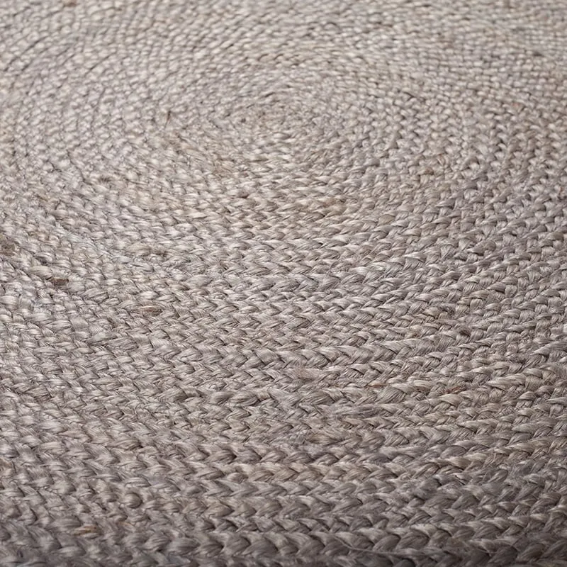 Jute Teppich Rund - Lunaro Grau Natur