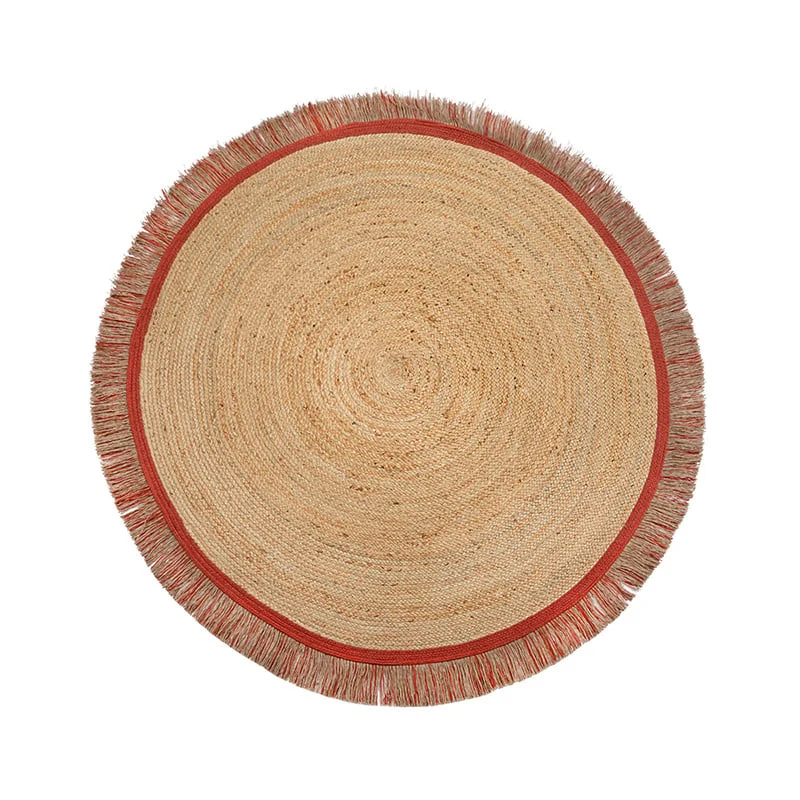 Jute Teppich Rund - Kahano Natur Terrakotta