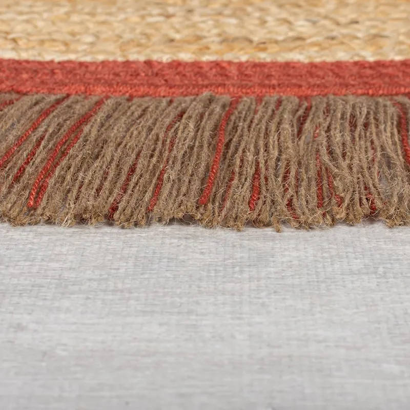 Jute Teppich Rund - Kahano Natur Terrakotta
