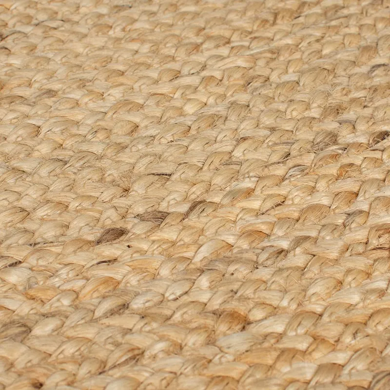 Jute Teppich Rund - Kahano Natur Schwarz