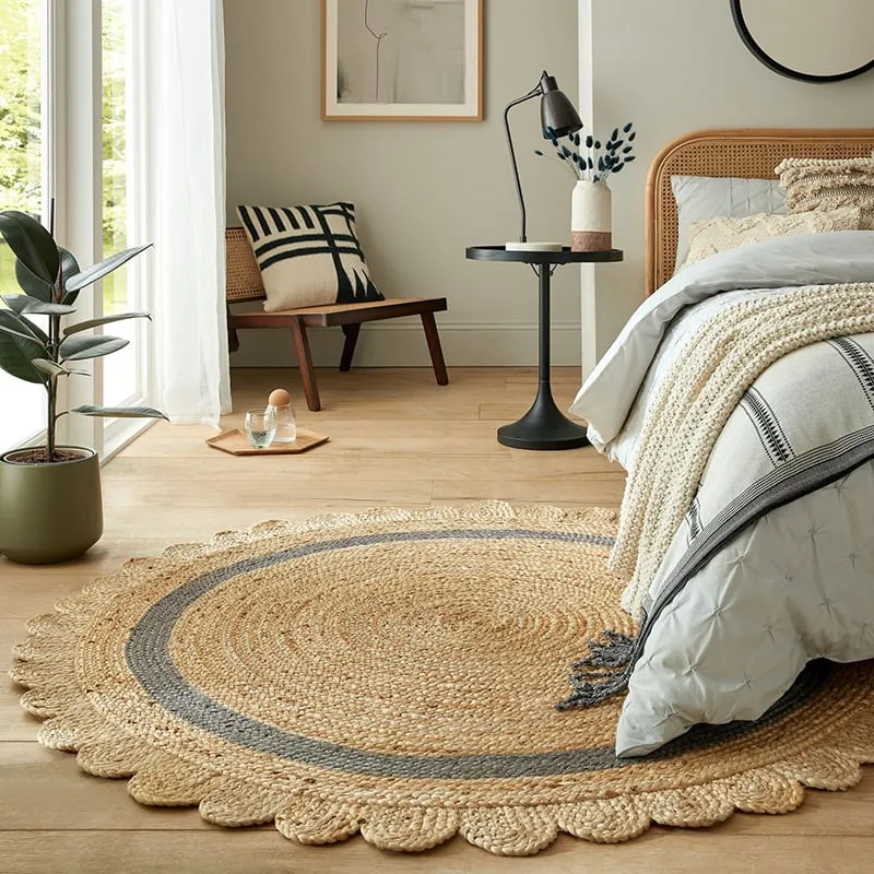 Jute Teppich Rund - Grazo Natur Grau