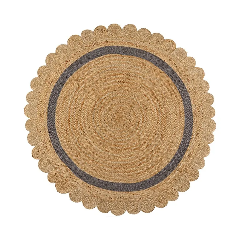 Jute Teppich Rund - Grazo Natur Grau