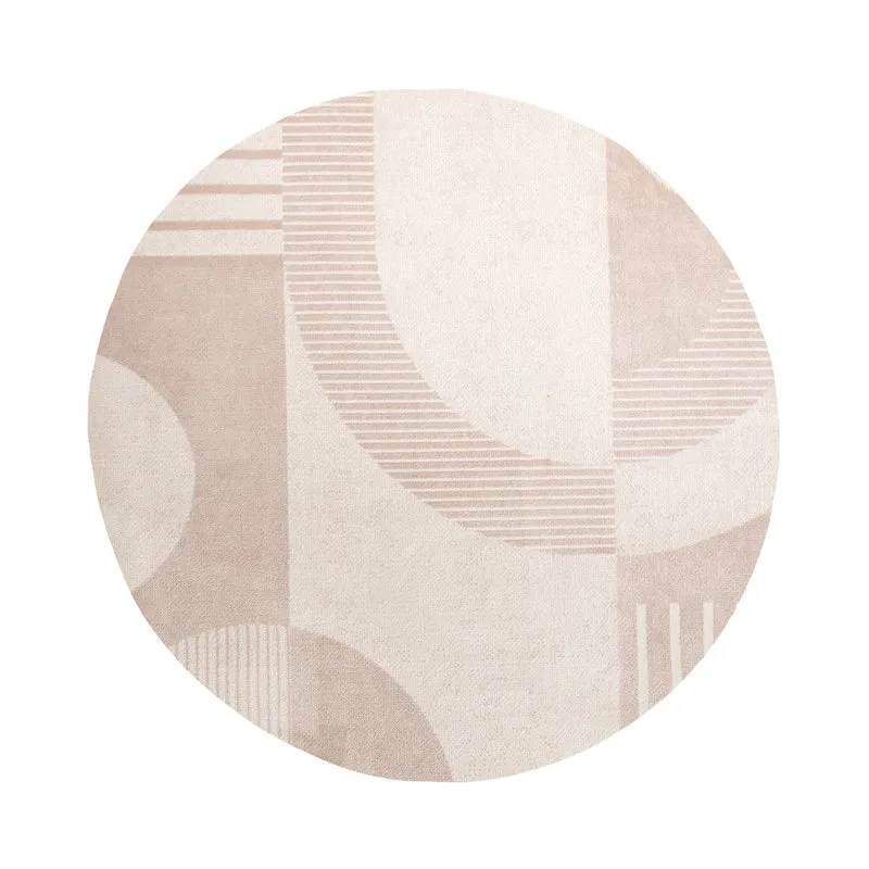 Skandinavischer Teppich Rund - Aurora Shapes Beige