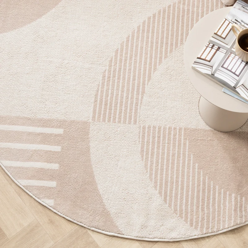Skandinavischer Teppich Rund - Aurora Shapes Beige