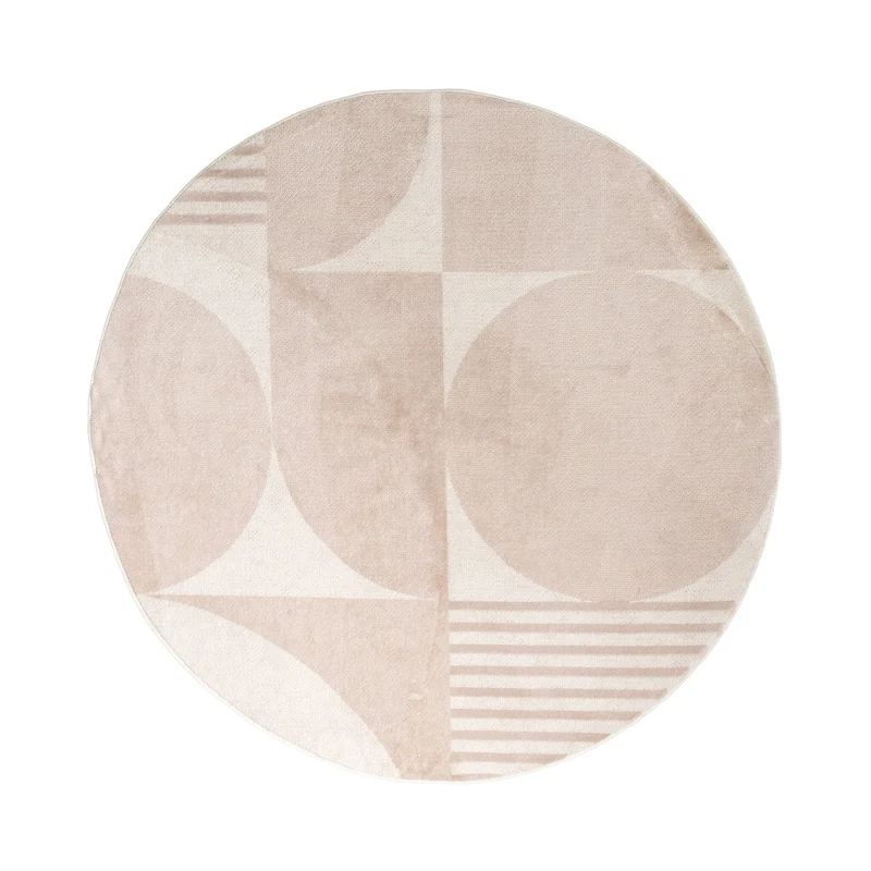 Skandinavischer Teppich Rund - Aurora Circles Beige