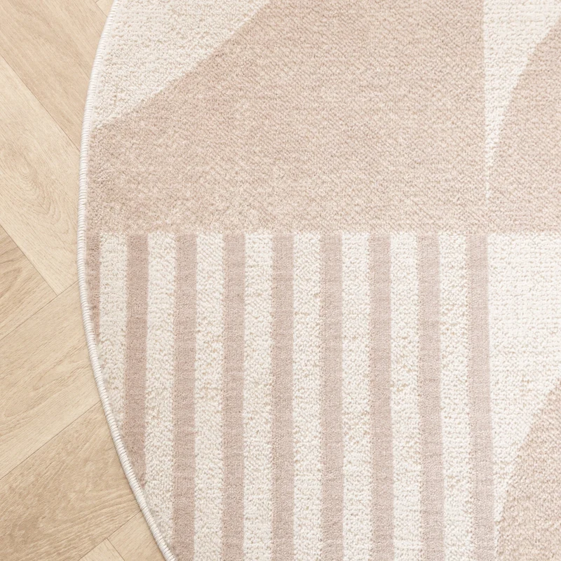 Skandinavischer Teppich Rund - Aurora Circles Beige