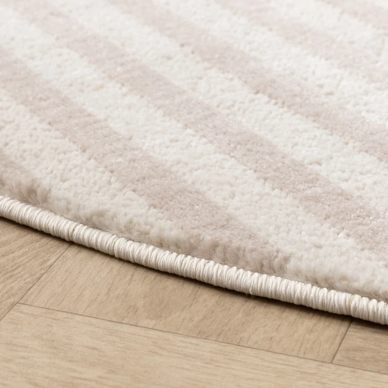 Skandinavischer Teppich Rund - Aurora Circles Beige