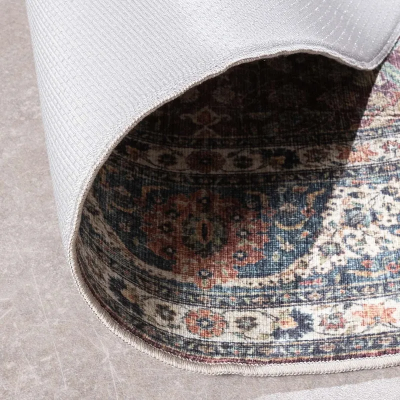 In- & Outdoor Teppich Rund - Kairo Medaillon Bordeaux Rot
