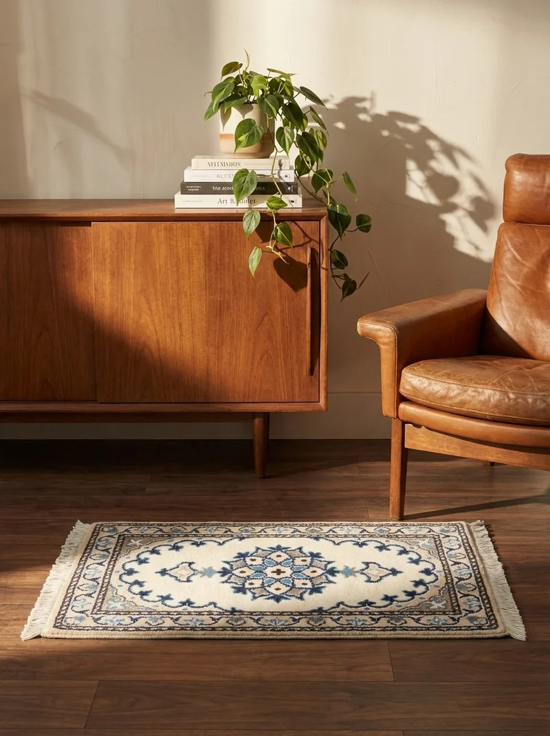 Nain 12La · Handgeknüpft – Beige, 58x39 cm
