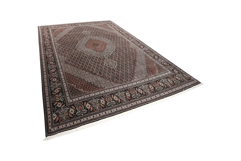 Tabriz 40 Raj · Handgeknüpft – Schwarz, 361x257 cm