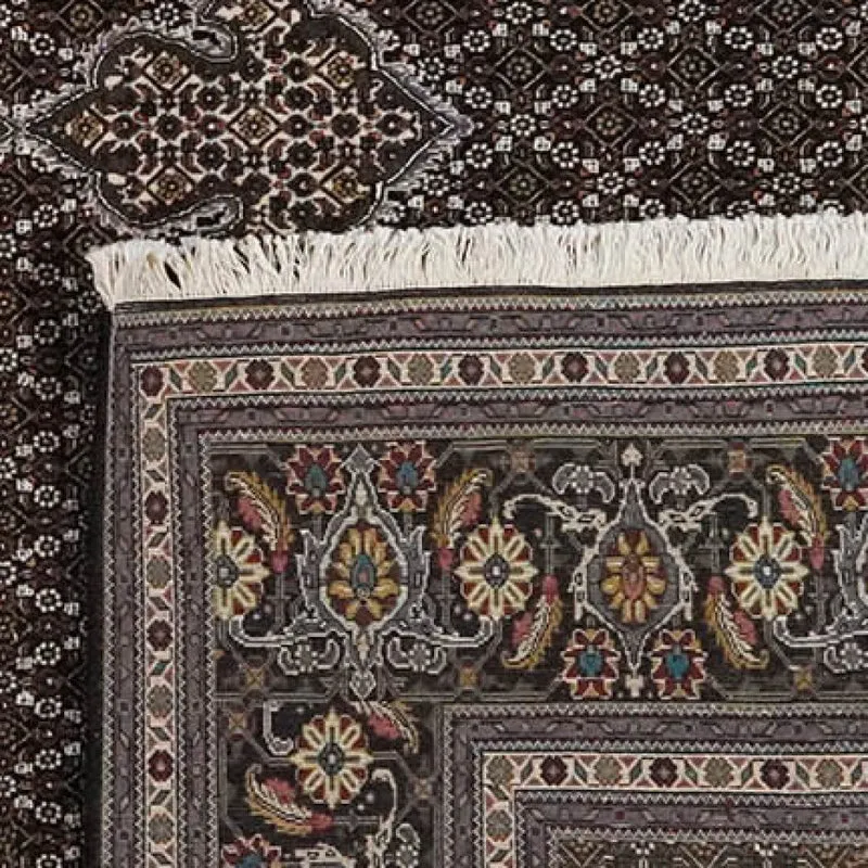 Tabriz 40 Raj · Handgeknüpft – Schwarz, 361x257 cm