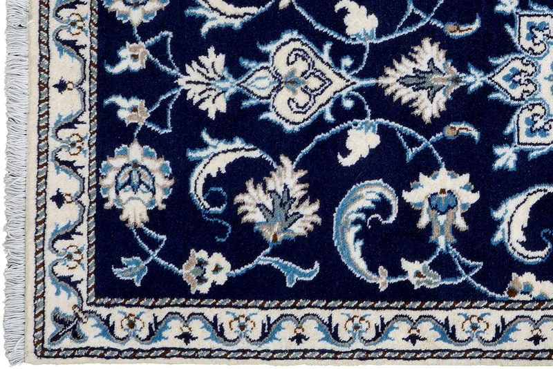 Nain 12La · Handgeknüpft – Blau, 136x67 cm