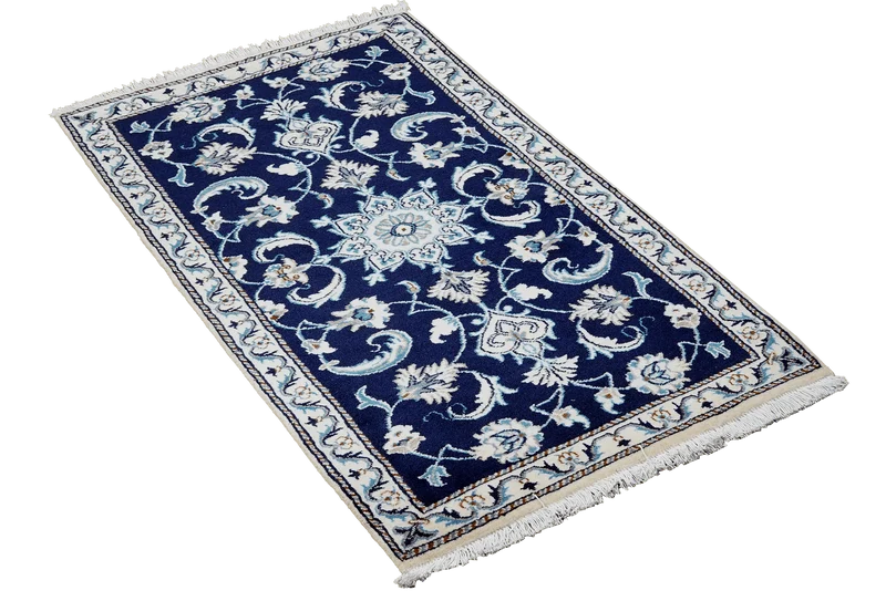 Nain 12La · Handgeknüpft – Blau, 136x67 cm