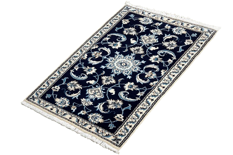 Nain 12La · Handgeknüpft – Blau, 136x67 cm