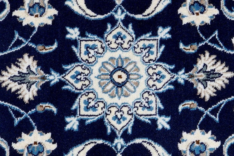 Nain 12La · Handgeknüpft – Blau, 136x67 cm
