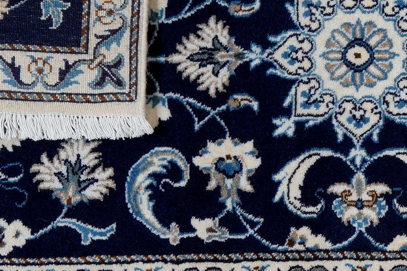 Nain 12La · Handgeknüpft – Blau, 136x67 cm