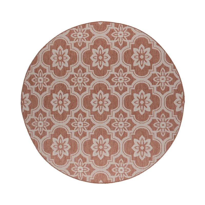 In- & Outdoor Teppich Rund - Rio Flower Rosa