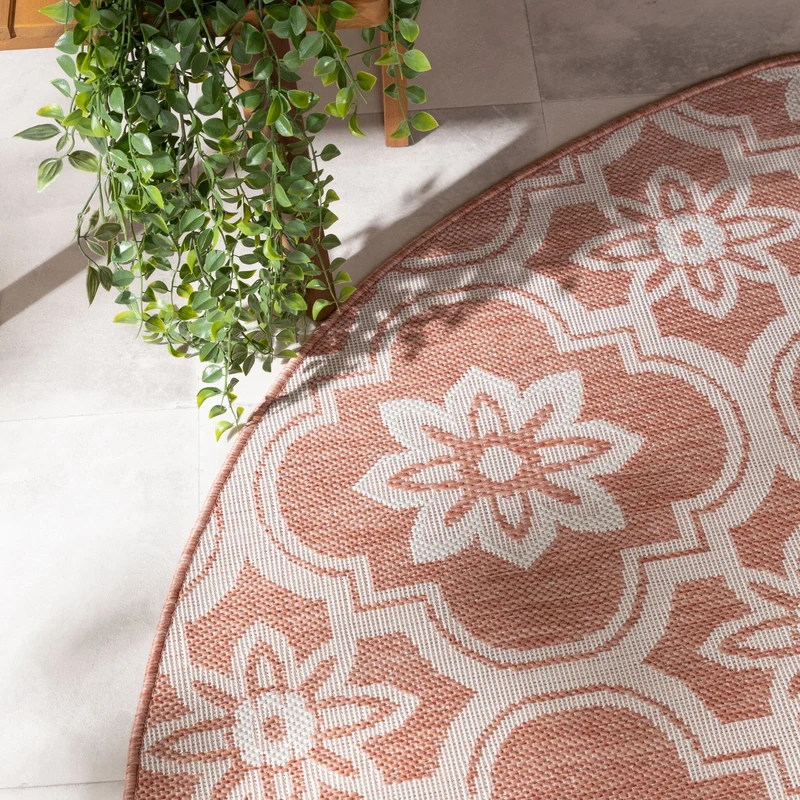 In- & Outdoor Teppich Rund - Rio Flower Rosa