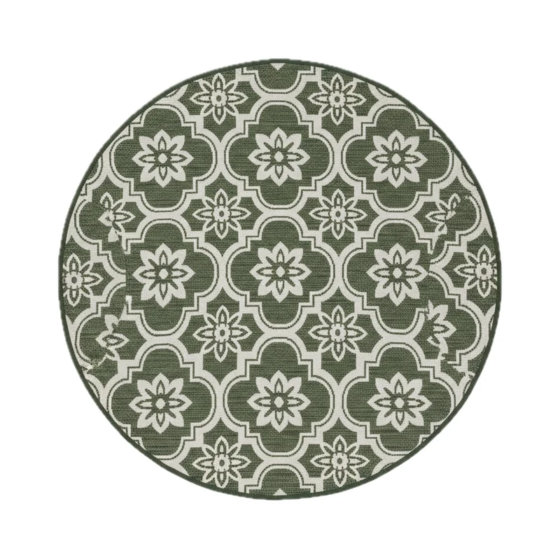 In- & Outdoor Teppich Rund - Rio Flower Grün