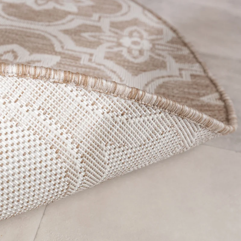 In- & Outdoor Teppich Rund - Rio Flower Beige