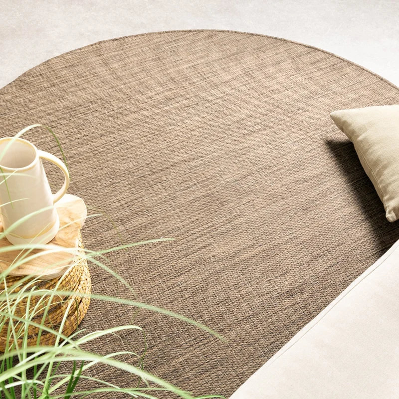 In- & Outdoor Teppich Rund - Malta Melange Natur