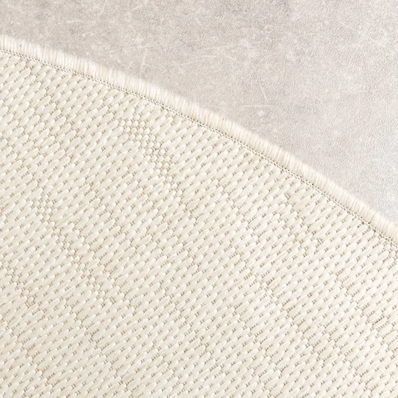 In- & Outdoor Teppich Rund - Malta Melange Creme