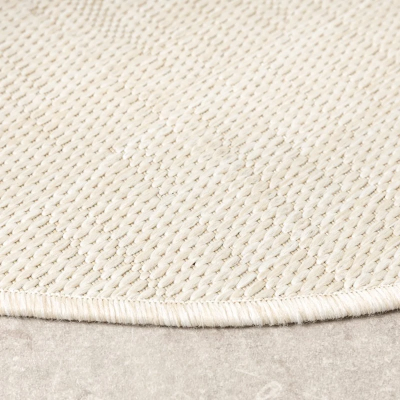 In- & Outdoor Teppich Rund - Malta Melange Creme