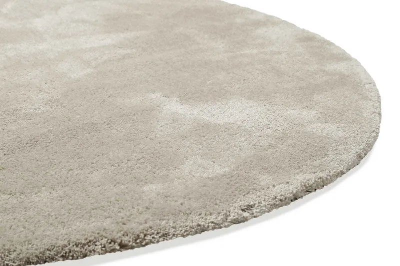 Teppich Rund Beige Grau Hochflor "Emilia" WECONhome Basics
