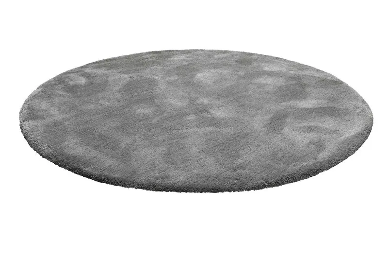 Teppich Rund Grau Hochflor "Emilia" WECONhome Basics