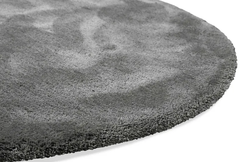 Teppich Rund Grau Hochflor "Emilia" WECONhome Basics