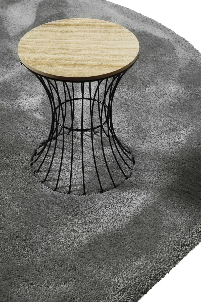 Teppich Rund Grau Hochflor "Emilia" WECONhome Basics